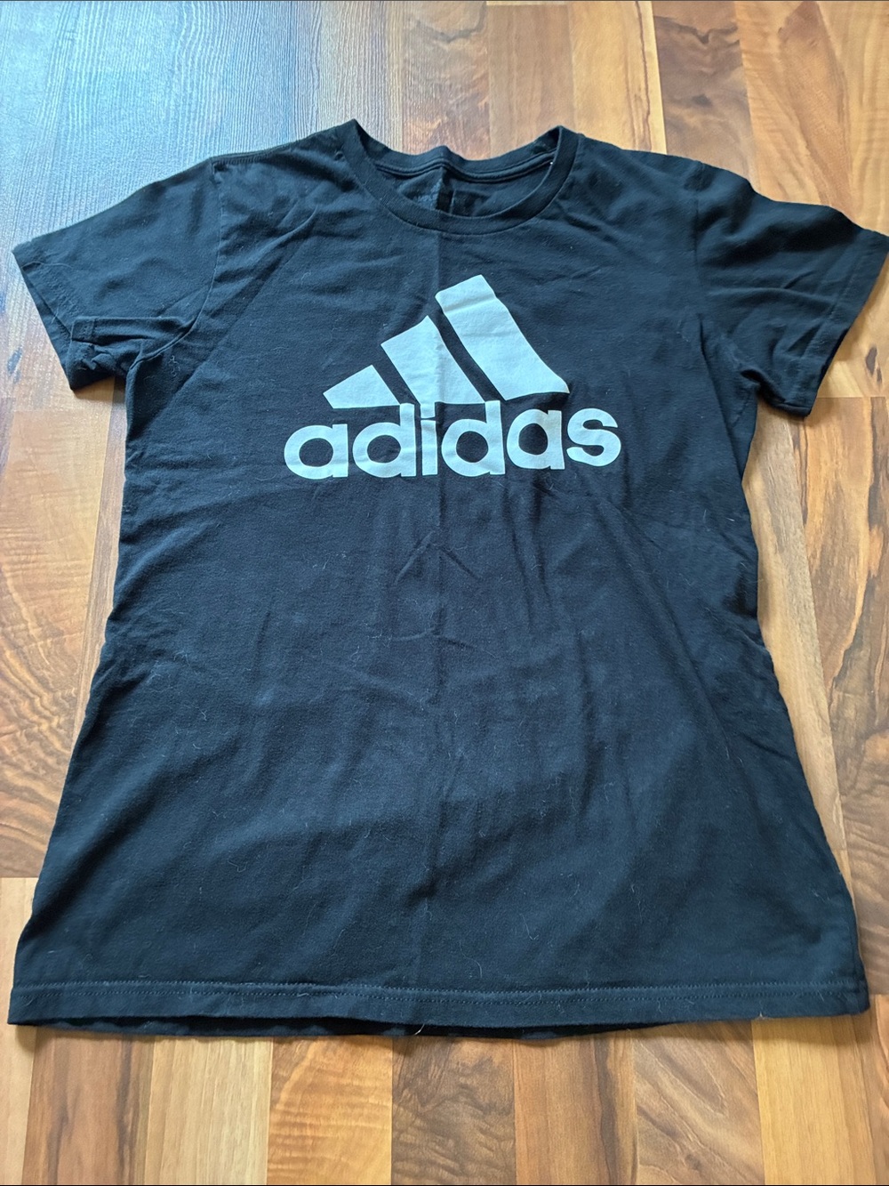 adidas Black T-Shirt with Silver Logo